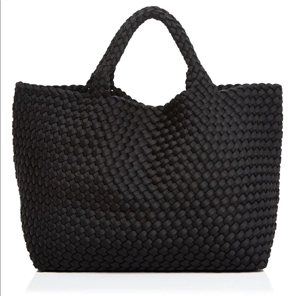 NEW Naghedi St. Barths Medium Woven Tote in Onyx